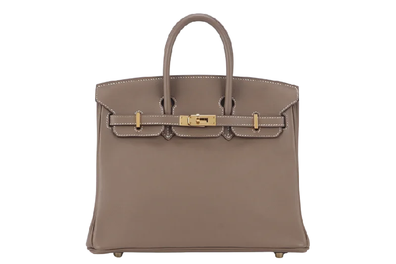 Breathable Hermes Gym Bags for Fitness EnthusiastsHermes Birkin Bags with a Leather - Lined Interior Pocket for Added ProtectionHERMES BIRKIN 25 STAMP X (YEAR 2016) ETOUPE SWIFT LEATHER GOLD HARDWARE WITH KEYS&LOCK, RAINCOAT AND DUST COVER