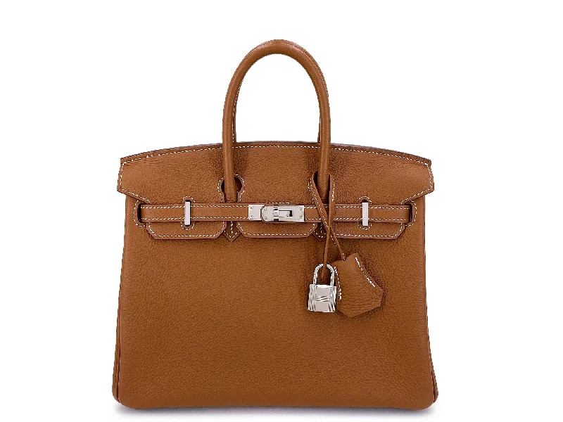 High - Capacity Hermes Duffle - Style Bags for Extended TripsHermes Birkin Bags with a Reinforced Bottom Panel for LongevityHermès Gold Togo Beige Brown Birkin 25 Tote Bag Palladium PHW PPK