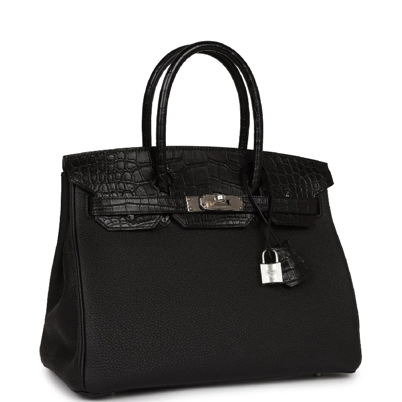 Light - Colored Hermes Bags for Spring and Summer AppealHermes Birkin Bags with a Chain - Embellished Handle for a Modern TwistHermes Birkin 30 Black Matte Alligator and Togo Touch Palladium Hardware