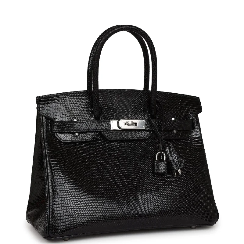 Hermes Lindy Bags in Seasonal Print CollaborationsHermes Birkin Bags with a Zippered Interior Compartment for ValuablesHermes Birkin 30 Black Niloticus Lizard Palladium Hardware