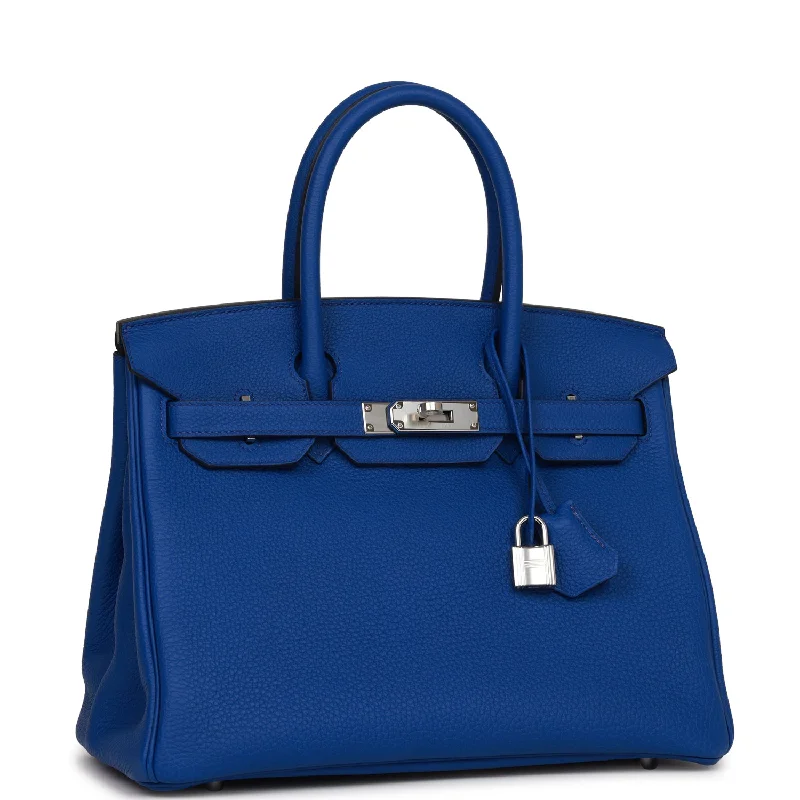 Customizable Hermes Bags with Personalized LocksHermes Birkin Bags in a Metallic Rose Gold for a Glamorous TouchHermes Birkin 30 Bleu Royal Togo Palladium Hardware