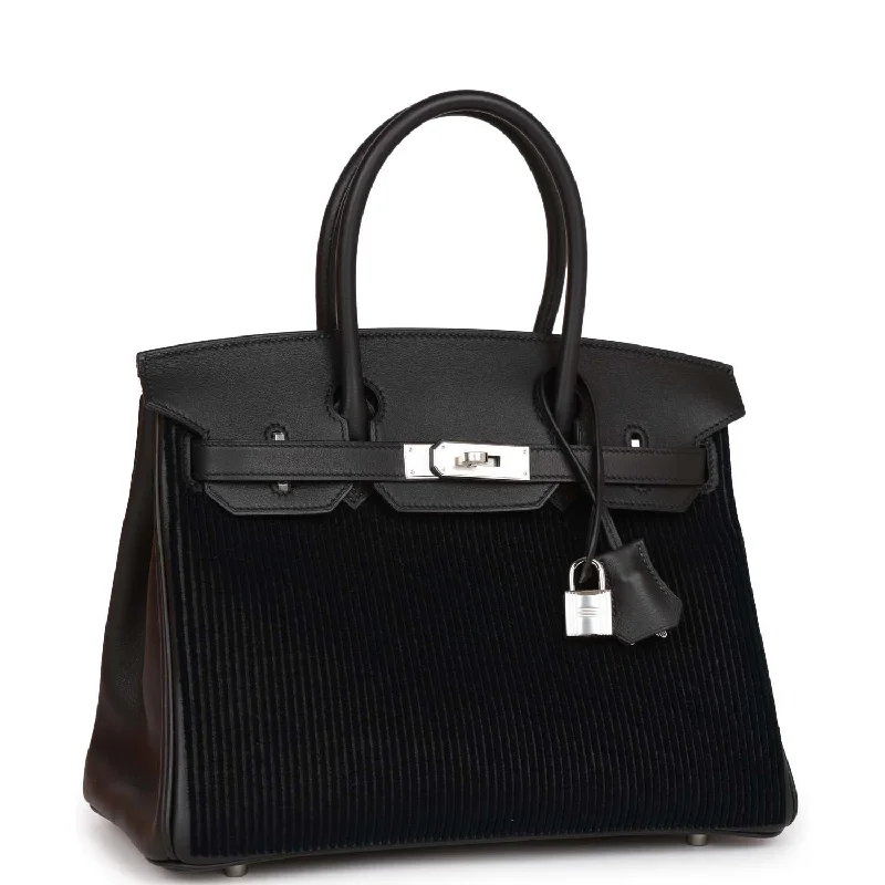 Soft - Handled Hermes So Kelly Bags for a Feminine TouchLimited Edition Hermes Birkin Bags with Exclusive ColorwaysHermes Birkin 30 Cote-a-Cote Tuffetage and Black Swift Palladium Hardware