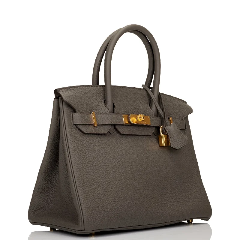 Designer - Crafted Hermes Bags for Fashion AficionadosHermes Birkin Bags with a Two - Tone Leather Design for Visual InterestHermes Birkin 30 Etain Togo Gold Hardware