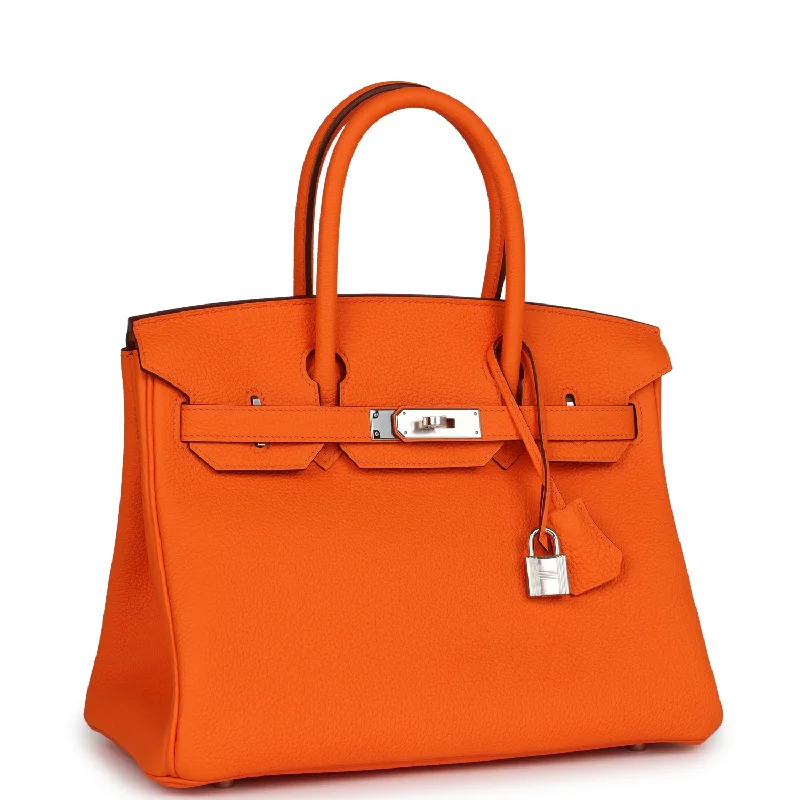 Elegant Hermes Clutch - Style Bags for Formal GalasHermes Birkin Bags with a Snap - Fastened Front Pocket for Easy AccessHermes Birkin 30 Orange Minium Togo Palladium Hardware