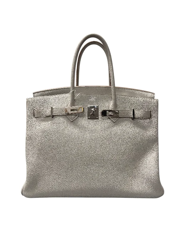 Dark - Hued Hermes Bags for a Sophisticated and Timeless PresenceHermes Birkin Bags with a Contrast - Stitched Handle for Added StyleHERMES Birkin 35 Togo Gris Pearl PHW □N Stamp B1008A7NZA