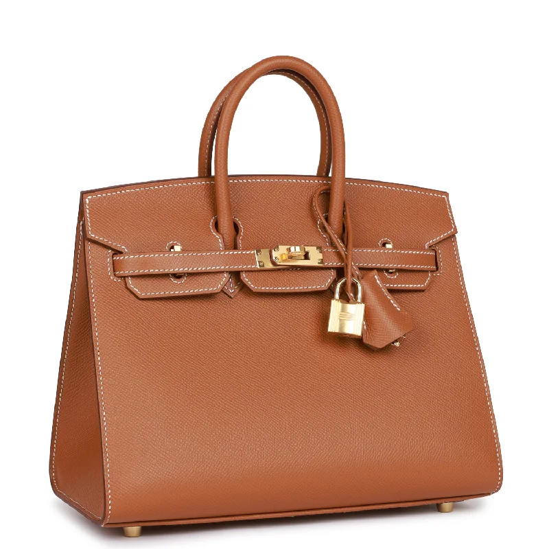 Sustainable and Ethical Hermes Bags for Conscious ConsumersHermes Birkin Bags with a Hand - Burnished Edge FinishHermes Birkin Sellier 25 Gold Epsom Gold Hardware