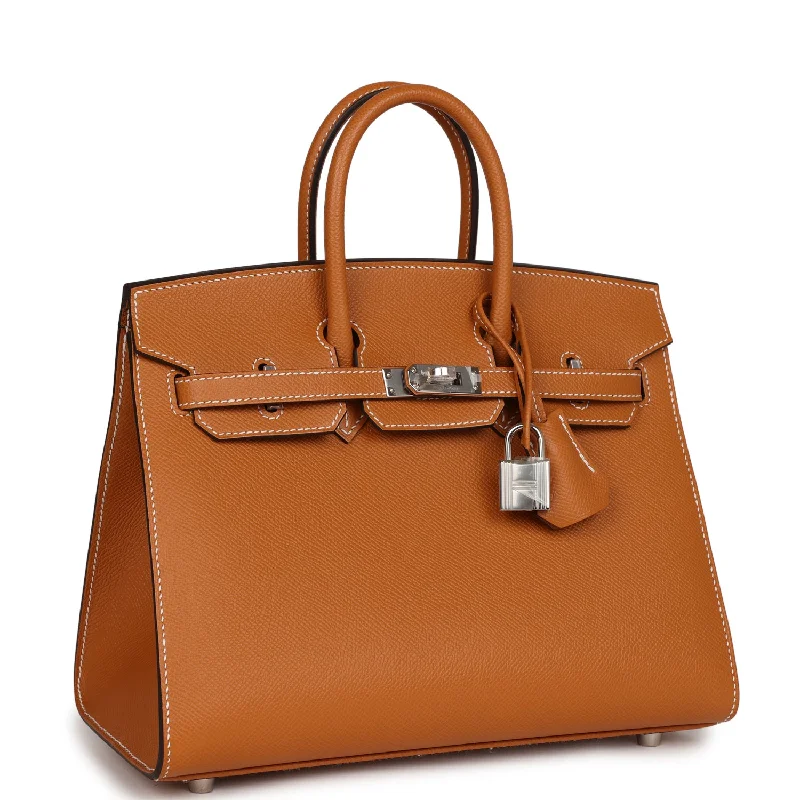 Hermes Bags with Reflective Elements for Safety at NightHermes Birkin Bags with a Zippered Interior Compartment for ValuablesHermes Birkin Sellier 25 Toffee Epsom Palladium Hardware