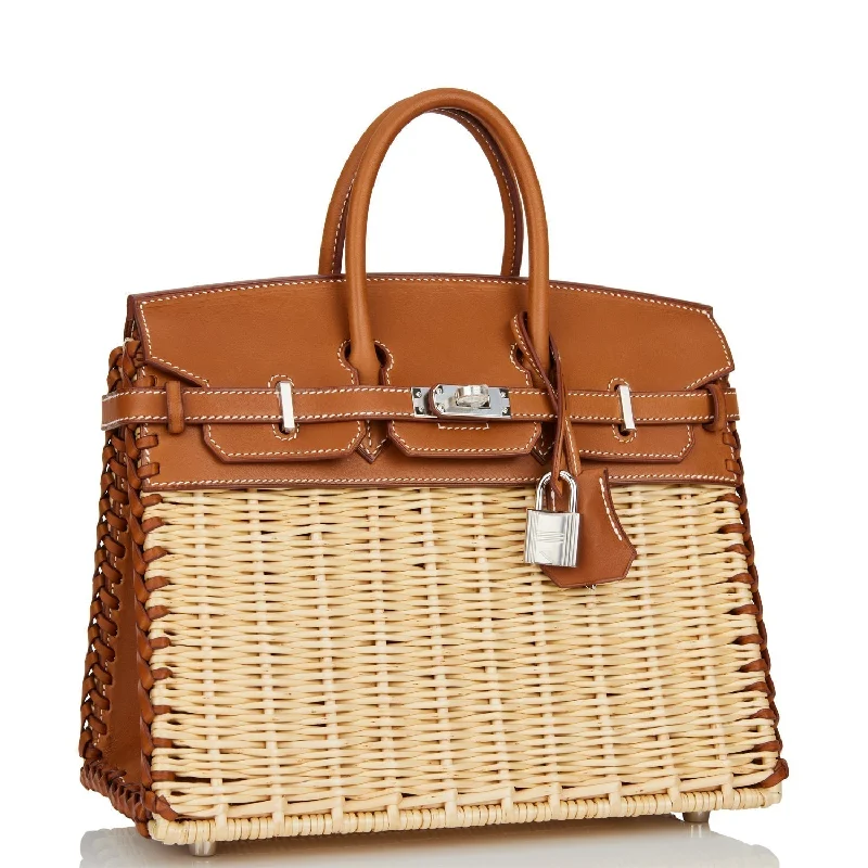 Sporty - Inspired Hermes Bags for Active LifestylesHermes Birkin Bags with a Woven Leather Strap DetailHermes Picnic Sellier Birkin 25 Barenia Palladium Hardware