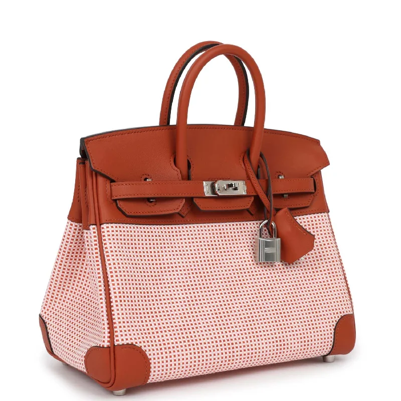 High - Capacity Hermes Duffle - Style Bags for Extended TripsHermes Birkin Bags with a Chain - Embellished Handle for a Modern TwistHermes Quadrille Birkin 25 Sanguine Swift and Toile Palladium Hardware