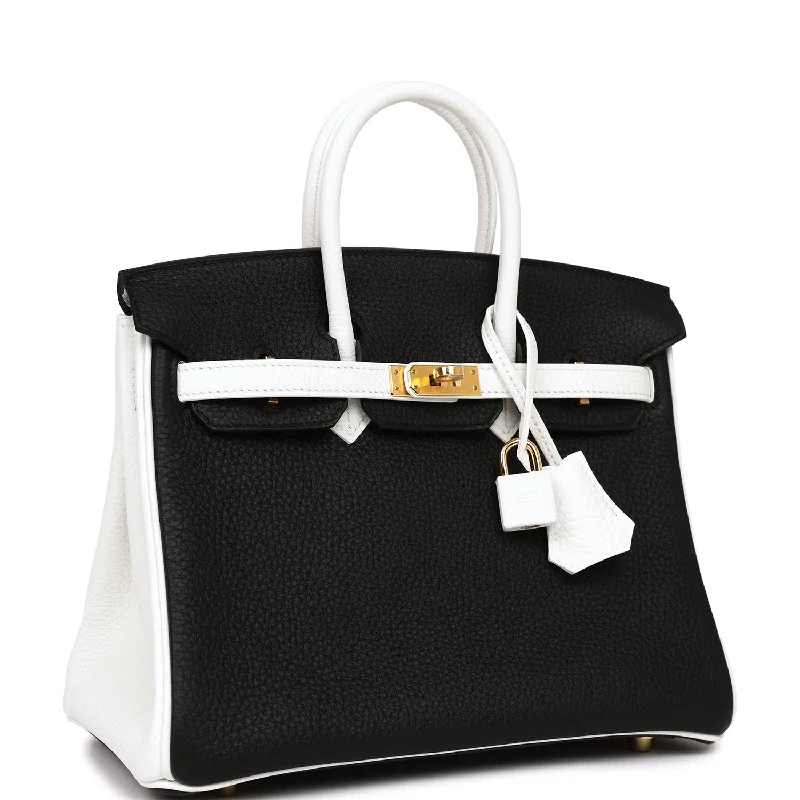 Sporty - Inspired Hermes Bags for Active LifestylesHermes Birkin Bags with a Braided Leather Handle for a Bohemian TouchHermes Special Order (HSS) Birkin 25 Black and White Clemence Gold Hardware