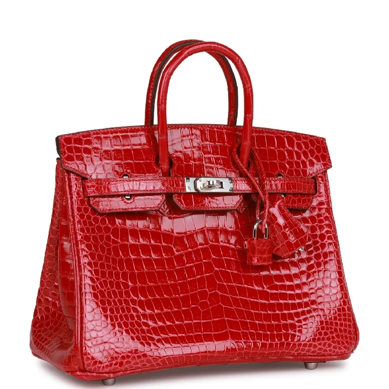 Hermes Bags with Detachable Pouches for VersatilityHermes Birkin Bags with a Hand - Painted Monogram DesignHermes Special Order (HSS) Birkin 25 Braise Shiny Porosus Crocodile Palladium Hardware