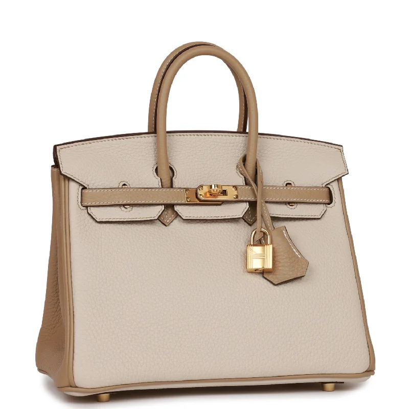 Ergonomic Hermes Etain Bags for Comfortable CarryingHermes Birkin Bags with a Reinforced Bottom Panel for LongevityHermes Special Order (HSS) Birkin 25 Craie and Trench Togo Gold Hardware