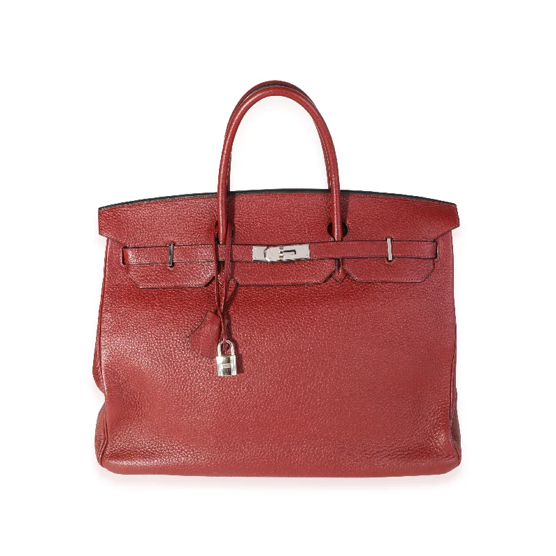 Functional Hermes Roulis Bags with Multiple CompartmentsHermes Birkin Bags with a Snap - Fastened Front Pocket for Easy AccessRouge H Clemence Birkin 40 PHW