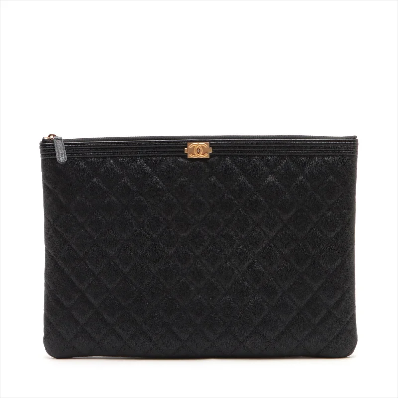 Chanel Small Crossbody Bag for TravelChanel Boy Chanel Caviar S Clutch Bag Black Gold  25th