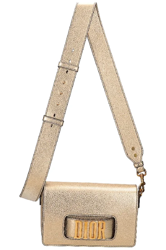 Christian Dior handbags with a snap - button closure and a decorative buckleCHRISTIAN DIOR Dio(r)evolution Flap Bag Gold