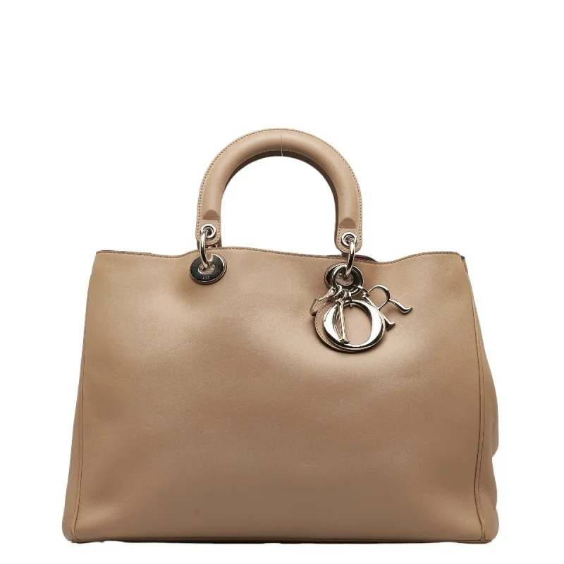 Christian Dior bags with a zip - top closure and multiple compartmentsCHRISTIAN DIOR Dior Diorissimo Handbag Shoulder Bag Beige Leather Ladies