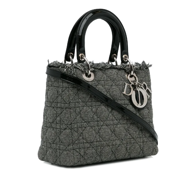 Christian Dior crossbody bags with a front - flap pocket for easy accessDior Medium Cannage Tweed Lady Dior (7omg39)