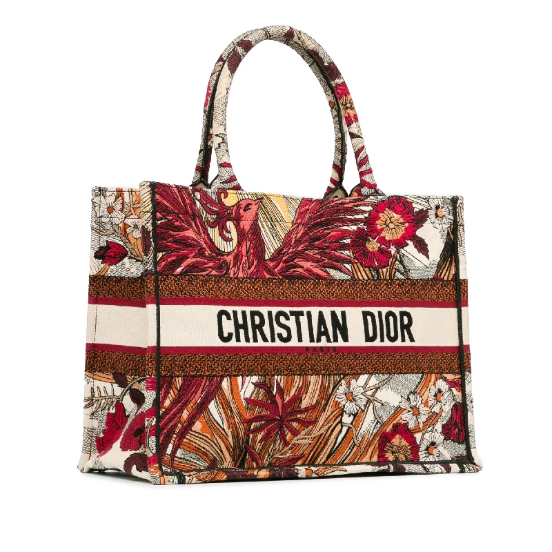 Christian Dior Saddle bags with a patent leather finish for a shiny lookDior Medium Embroidered Canvas Phoenix Book Tote (w6LiAS)