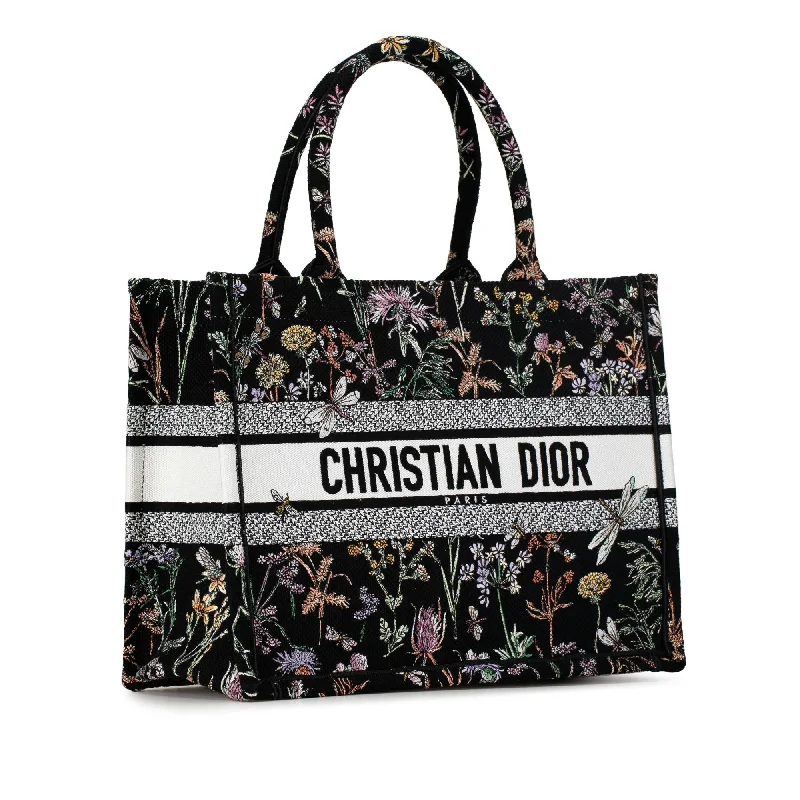 Christian Dior handbags with a back - pocket for quick storageDior Medium Embroidered Herbarium Book Tote (kasyJl)