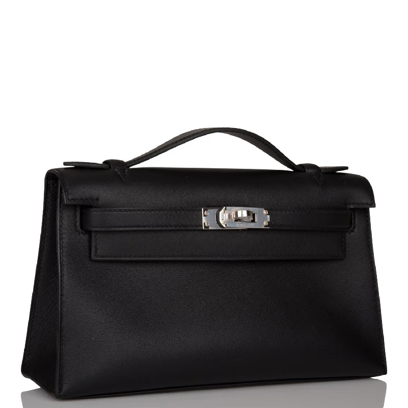 Travel - Approved Hermes Carry - on Bags with TSA - Friendly FeaturesHermès Kelly Bags with a decorative tassel charmHermes Black Swift Mini Kelly Pochette Palladium Hardware