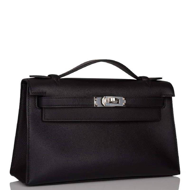 Easy - to - Clean Hermes Bags for Busy LifestylesHermès Kelly Bags with a removable interior dividerHermes Black Swift Mini Kelly Pochette Palladium Hardware