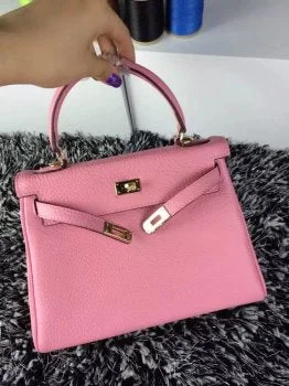 Kids' - Sized Hermes - Inspired Mini Bags for Young FashionistasHermès Kelly Bags with a decorative tassel charmHermes Kelly 25cm Togo Leather Bag Pink Gold