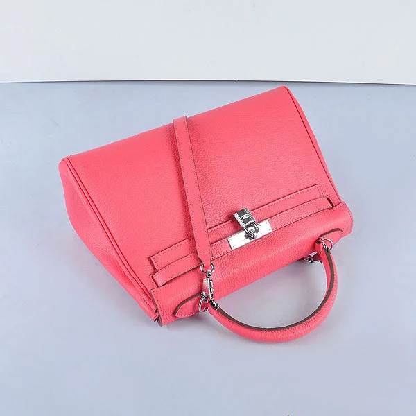 Dark - Hued Hermes Bags for a Sophisticated and Timeless PresenceHermès Kelly Bags with a single - handle design for simplicityHermes Kelly 32cm Togo Leather Handbag 6108 Lip Pink Silver