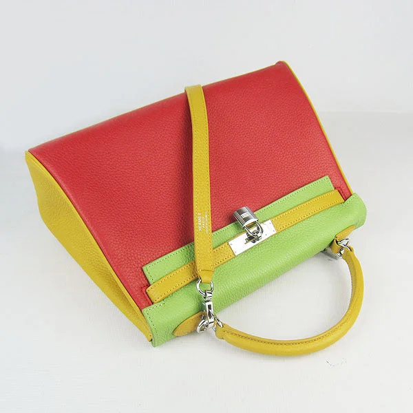 Hermes Bags with Reflective Elements for Safety at NightHermès Kelly Bags with a single - handle design for simplicityHermes Kelly 32cm Togo red/green/yellow silver