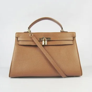 Sustainable - Inspired Hermes Bags with Eco - Conscious MaterialsHermès Kelly Bags with a double - handle option for easy carryingHermes Kelly 35cm Togo Leather Handbag Light Coffee/Gold