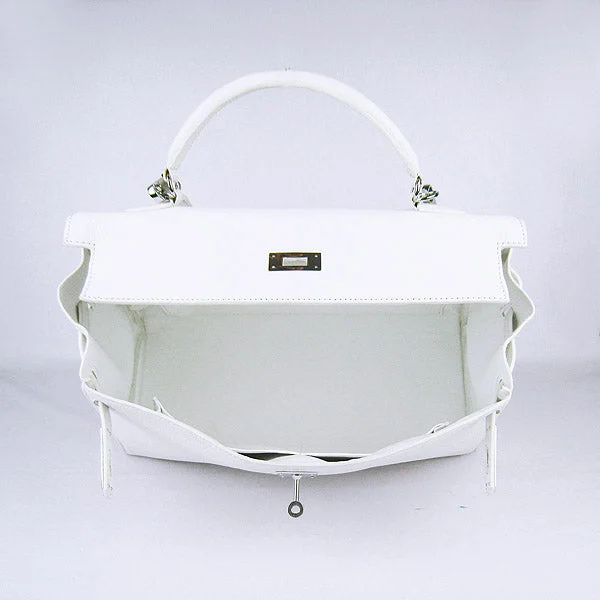 Hermes Bags with Reflective Elements for Safety at NightHermès Kelly Bags with a metal - framed handle for durabilityHermes Kelly 35cm Togo Leather Handbag White/Silver