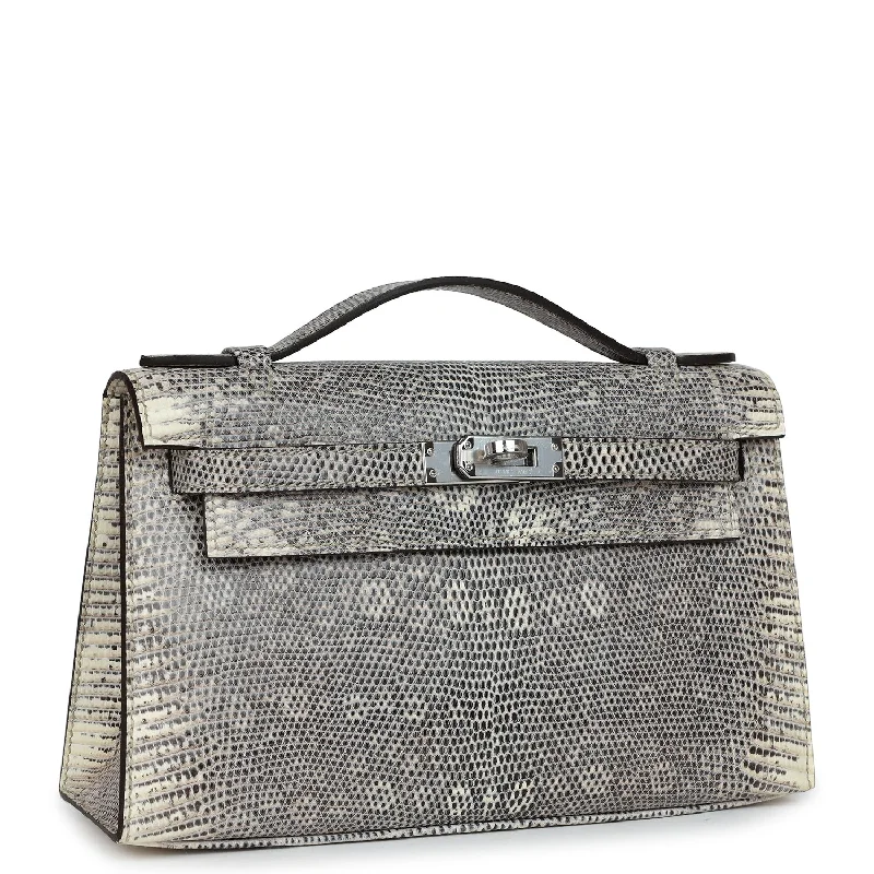 Exquisite Hermes Picotin Bags for Everyday EleganceHermès Kelly Bags in a metallic silver for a glamorous touchHermes Kelly Pochette Ombre Varanus Salvator Lizard Palladium Hardware