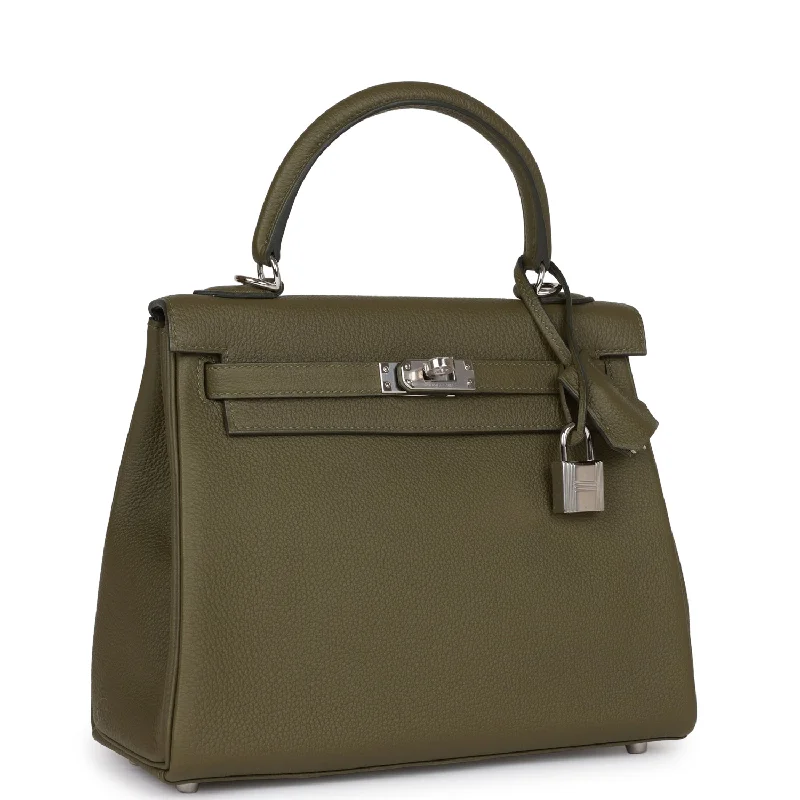 Compact and Portable Hermes Belt Bags for On - the - Go·Hermes Kelly Retourne 25 Vert Veronese Togo Palladium Hardware