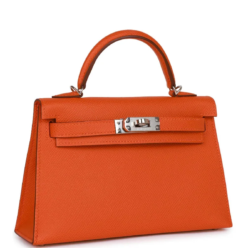 Dark - Hued Hermes Bags for a Sophisticated and Timeless PresenceHermès Kelly Bags with a flap - over closure and turnlock for a classic lookHermes Kelly Sellier 20 Orange Epsom Palladium Hardware