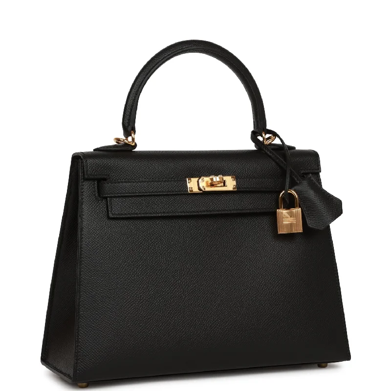 Art - Inspired Hermes Bags Collaborated with Renowned ArtistsHermès Kelly Bags with a removable interior dividerHermes Kelly Sellier 25 Black Epsom Gold Hardware