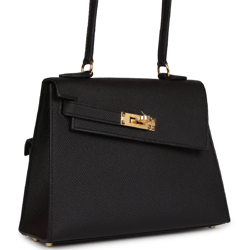 Affordable Replica - Quality Hermes - Inspired BagsHermès Kelly Bags with a snap - fastened front pocket for convenienceHermes Kelly Sellier en Desordre 20 Black Epsom Gold Hardware