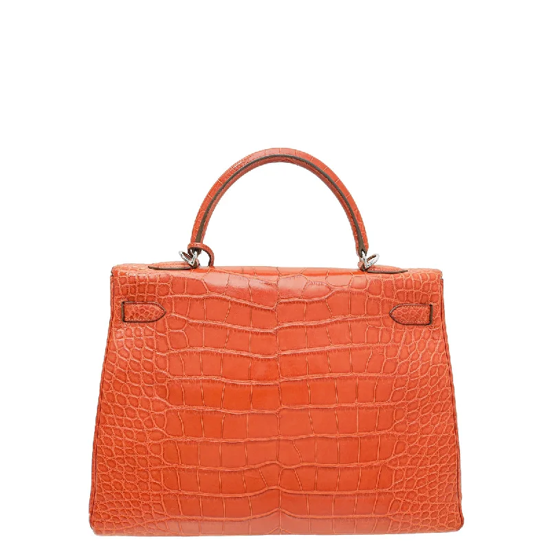 Hermes Bags with Detachable Pouches for VersatilityHermès Kelly Bags with a braided leather handle for a bohemian touchHermes Sanguine Matte Alligator Kelly 35 Bag