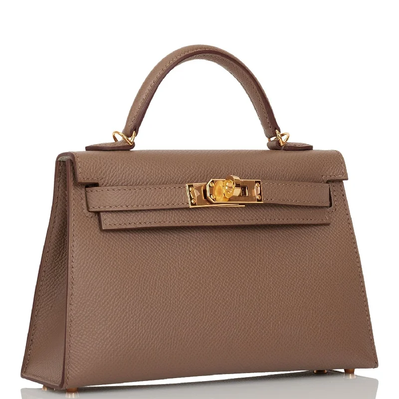 Hermes Evelyne Bags with Adjustable Shoulder StrapsHermès Kelly Bags with a leather - wrapped turnlock for added eleganceHermes Special Order (HSS) Kelly Sellier 20 Etoupe Verso Epsom Gold Hardware