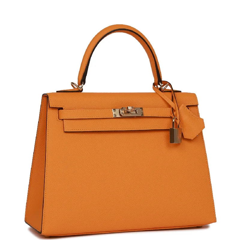 Hermes Bags for the Discerning Luxury CollectorHermès Kelly Bags in a soft ivory color for an elegant aestheticHermes Special Order (HSS) Kelly Sellier 25 Jaune D'Or Epsom Permabrass Hardware