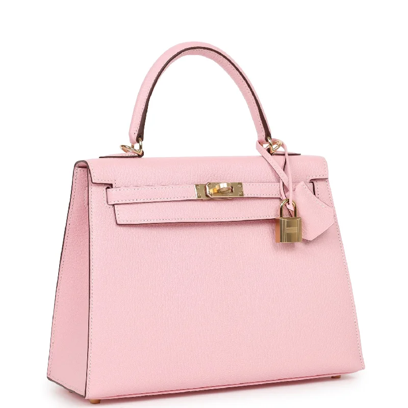 Hermes Victoria Bags with Signature Turnlock ClosuresHermès Kelly Bags with palladium - toned hardware for a modern aestheticHermes Special Order (HSS) Kelly Sellier 25 Rose Sakura Chevre Permabrass Hardware